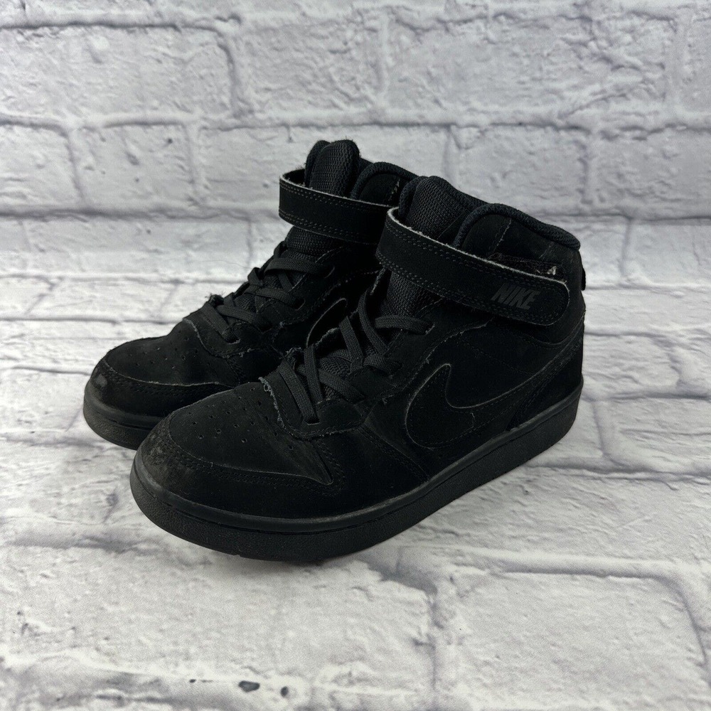 Nike Court Borough Mid 2 Shoes, Black, Kids Childs Size 3Y, CW5868-001‎